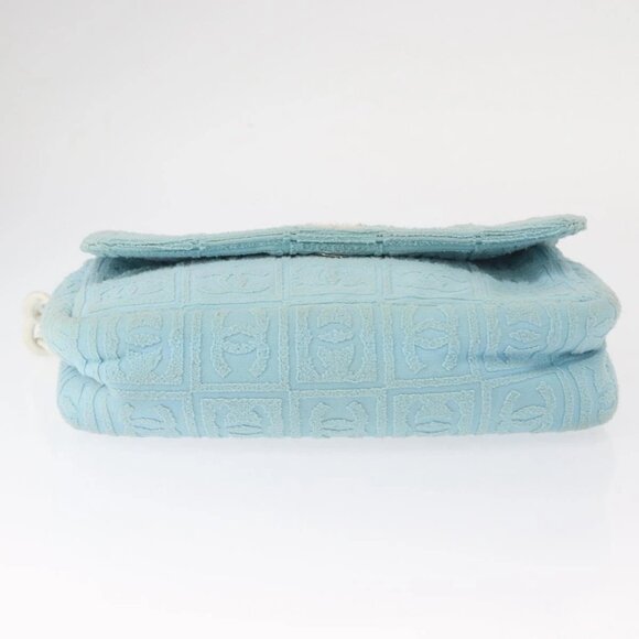 CHANEL Plastic Chain Shoulder Bag Pile Light Blue Silver CC Auth 158681V - Picture 5 of 16